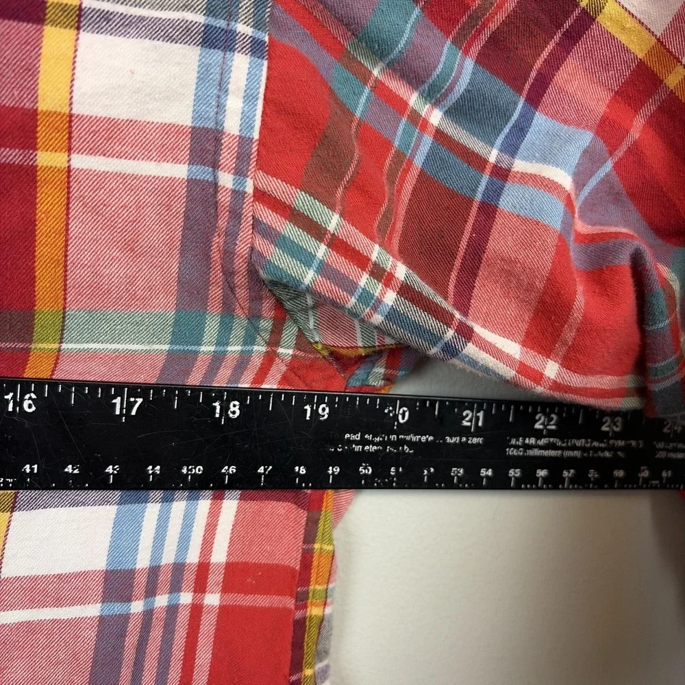 Ralph Lauren Shirt Boys 16 L Red‎ Plaid Long Sleeve Button Down Cotton Pony